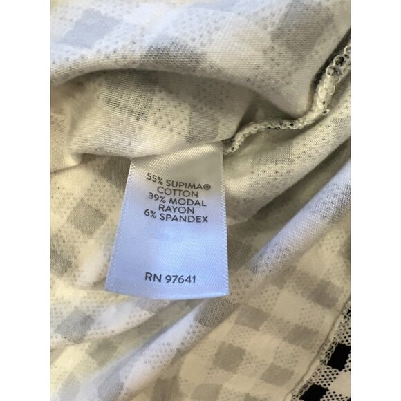 J. Jill Luxe Supima Relaxed Stretch Tee Black White Gingham Print Womens Size S - Picture 14 of 14